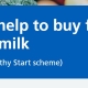 Get help to buy food and milk.