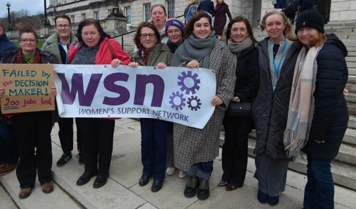 Group of women in front of Stormont.